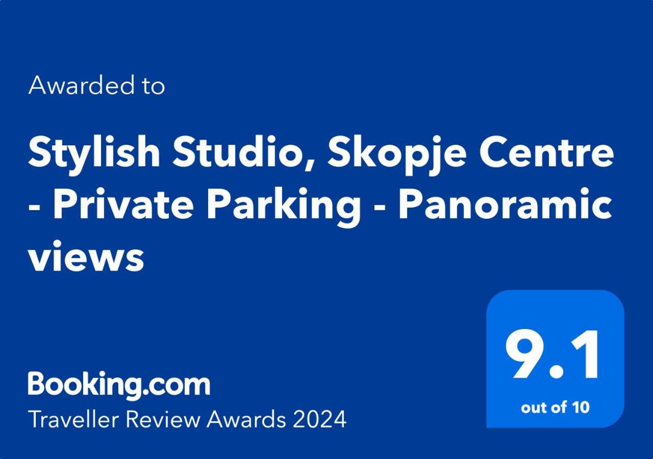 Stylish Studio, Skopje Centre - Private Parking - Panoramic Views Εξωτερικό φωτογραφία